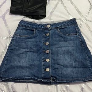 Button Up Denim Skirt - Mandees Size M